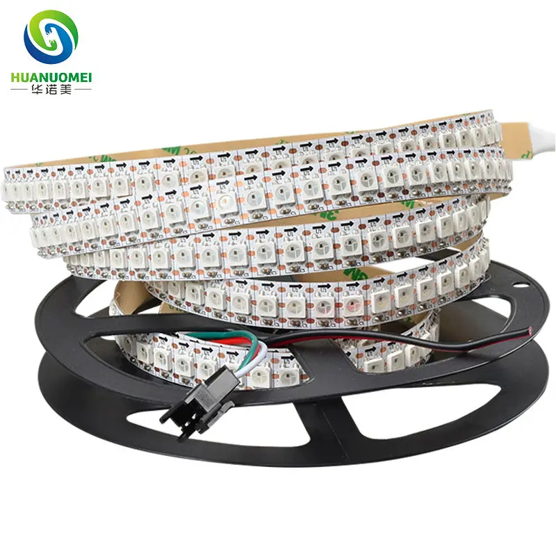 

144leds 144pixels 5050 smd ws2812 led strip ws2812b rgb pixel led lights flexible strips ws2811 white pcb non-waterproof IP20 5v