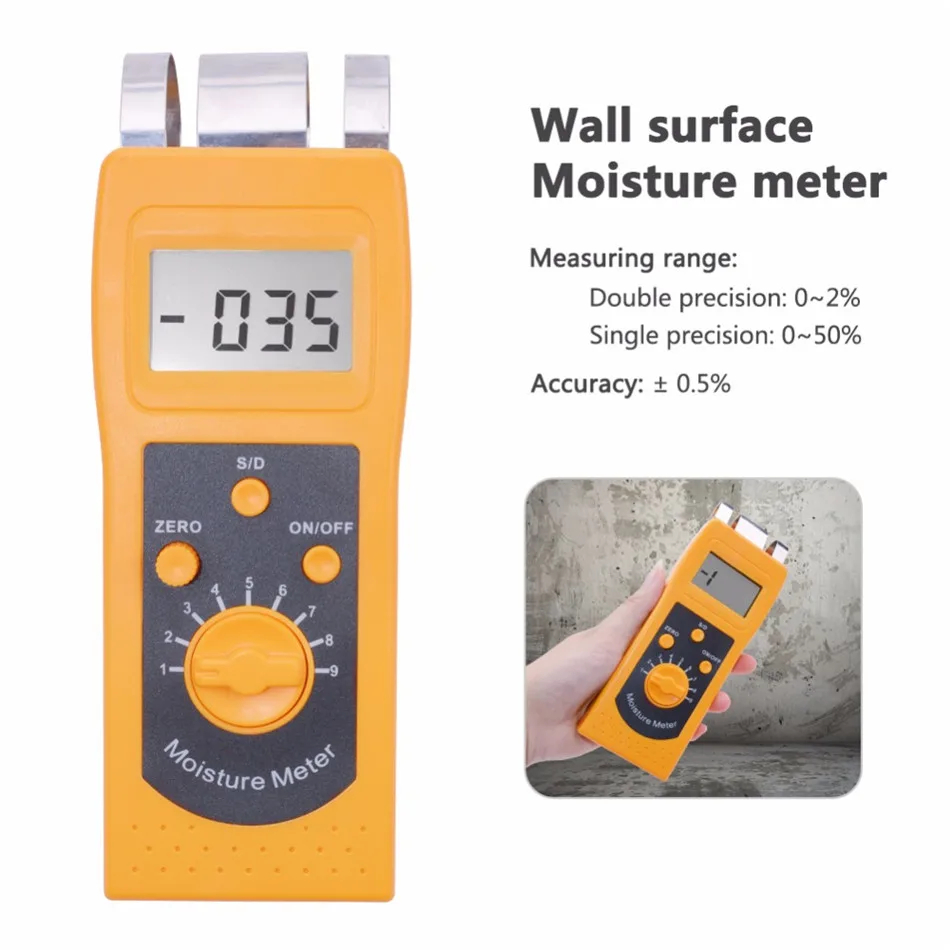 DM200C wall Surface moisture Meter wall brick floor Concrete gypsum Board marble Clay tiles hygrometer Digital moisture Tester