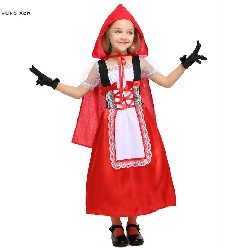 Bé Gái Một Câu Chuyện Cổ Tích Cô Bé Quàng Khăn Đỏ Cosplays Trẻ Em Halloween Anime Trang Phục Childrenpurim Giai Đoạn Chơi Tiệc Hóa Trang Đầm