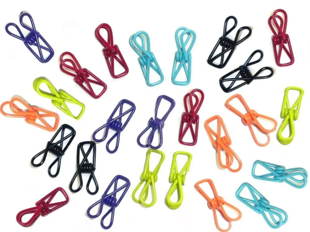 25pcs Multi-purpose Colorful Metal Clips Holders,Multi-purpose Clothesline Utility Clips (25pcs assorted colors)