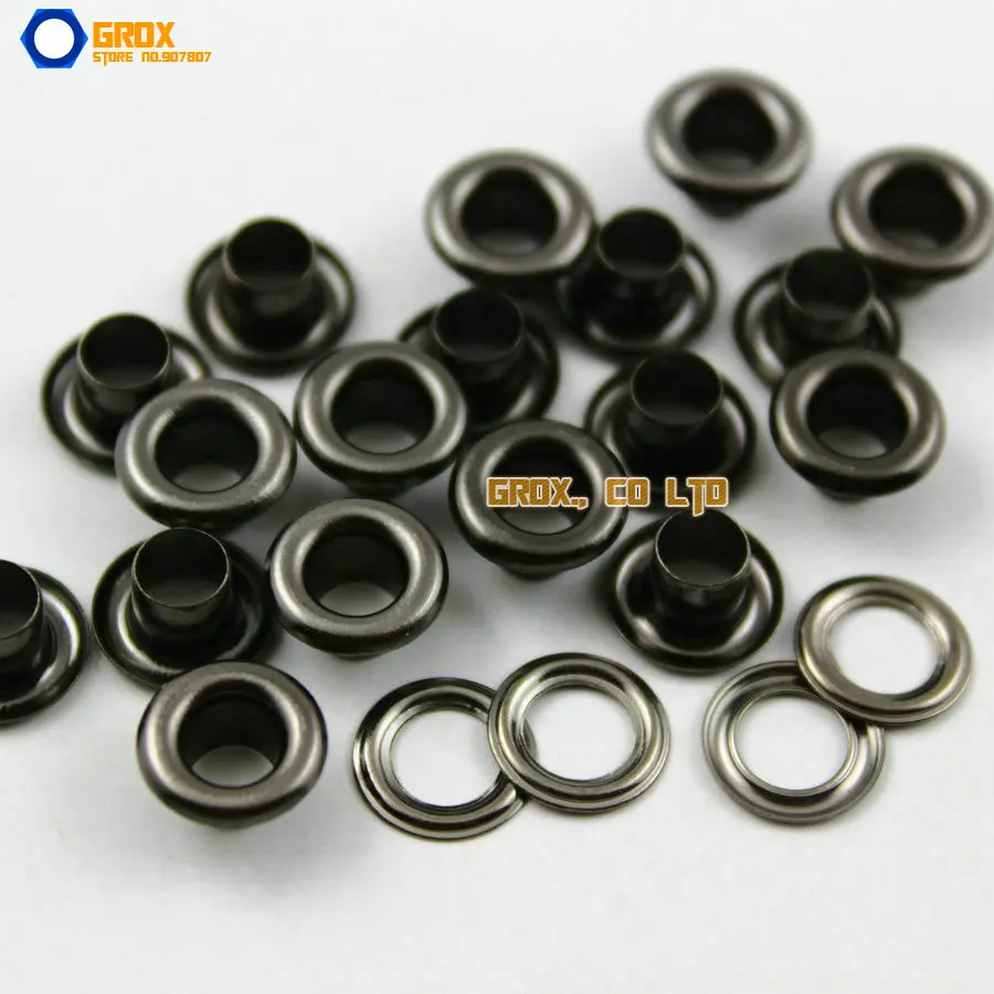 

1000 Set 9*4.5*5mm (Outer diameter * Inner diameter * Height) Gunmetal Round Eyelet Grommet