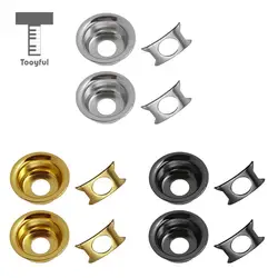 Tooyful 2 Pieces Iron Round Cup Jack Plate Socket Cover Head Cap Retainer Clip for Telecaster Tele Electric Guitar Parts