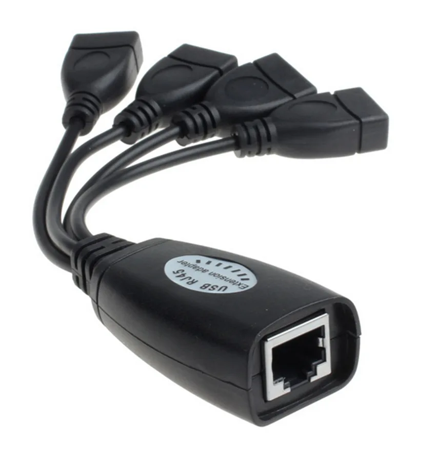 New USB Extender Adapter 50m Single RJ45 Ethernet CAT5E 6 Up to 150ft Cable for Laptop DVR Mouse