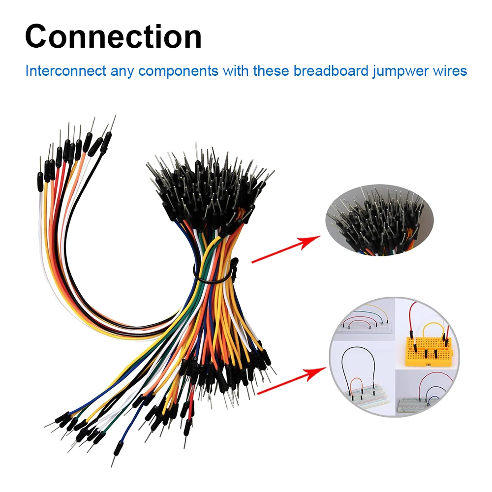 MB102 830 Holes Breadboard +65 Jumper Wires+ Power Supply Module + 140PCS Jumper Wires for Arduino DIY Starter Experiment