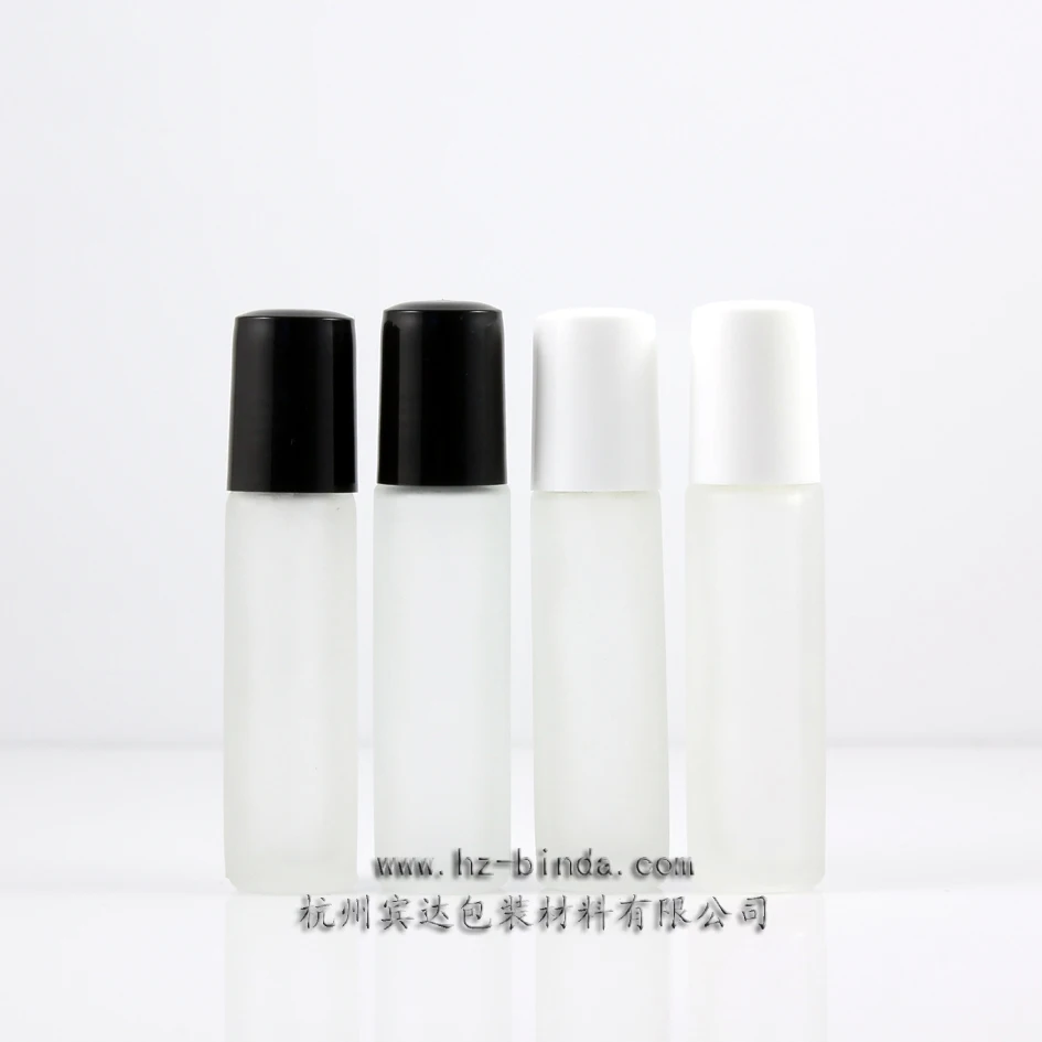 250pcs 10Ml  Roll On Bottle And Round Mini glass Container With white Cap , glass Roller Eye Cream Bottle For Personal Care