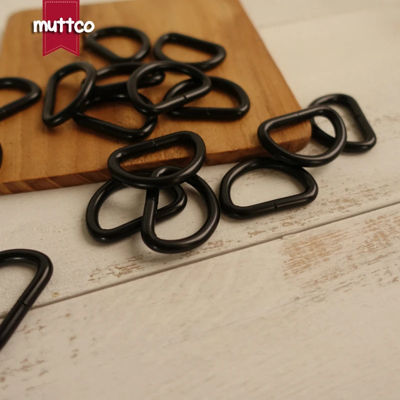 DIY for Dog Collar 2.5cm black D ring Connection alloy metal Buckles DIY Semi Ring Webbing Clasp Clip D Shaped Clasp DK-007
