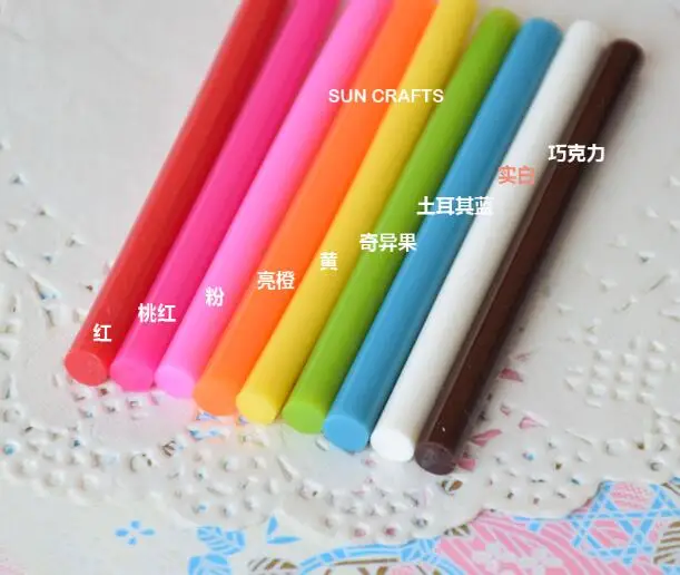 50Pcs Red Pink Black Coffee Green White Blue Orange Yellow Purple Hot Melt Glue Gun Adhesive Sticks 7mm x 100mm Crafting Models