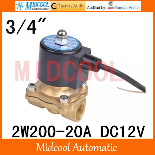 High quality Water vapor waterproof solenoid valve 2W200-20A  port 3/4