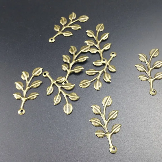 Branches de filigrane 21x39mm, 20 pièces, embellissements, résultats de bijoux, accessoires, ornements en Bronze, vente en gros