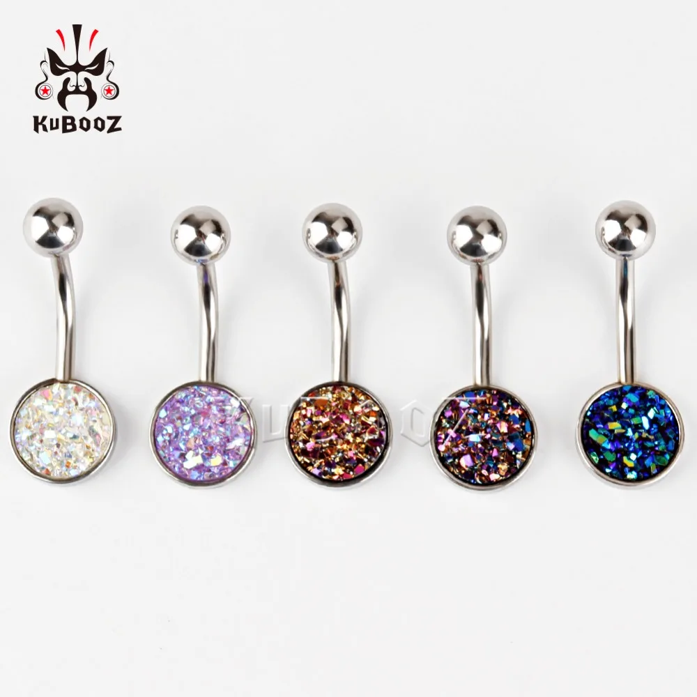 Wholesale Navel Belly Ring Stainless Steel Body Jewelry Piercing Mix 5 Colors 50PCS