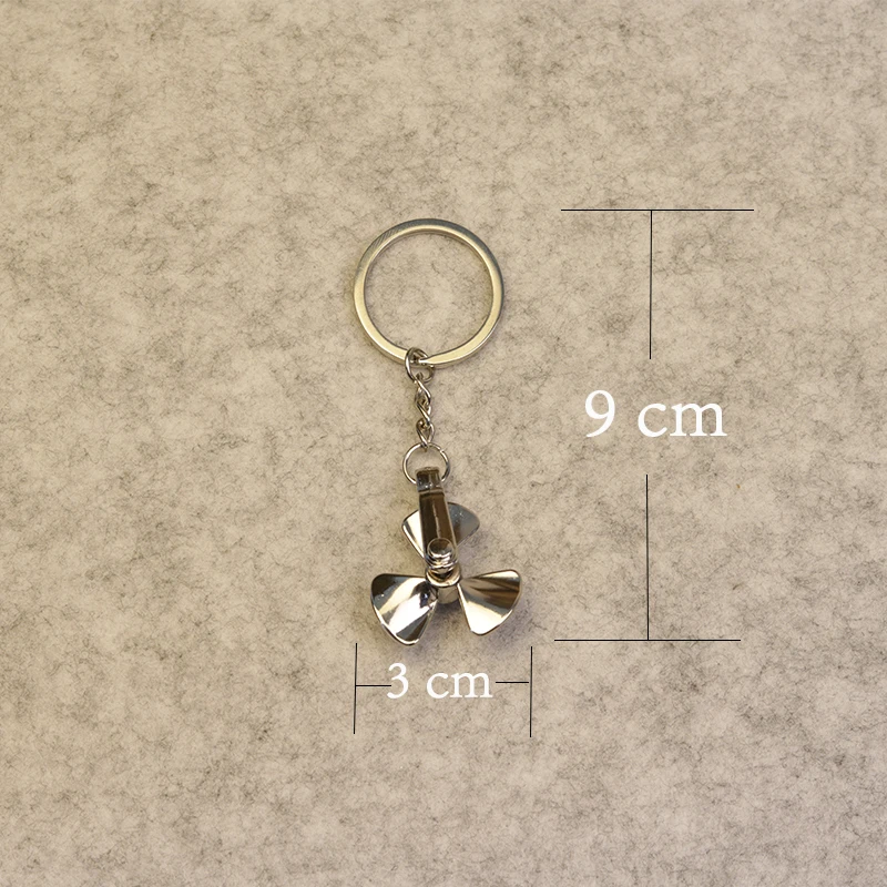 Creative rotatable metal alloy propeller car key ring Relieve stress Key chain fan leaf wind mill key chain Auto Accessories