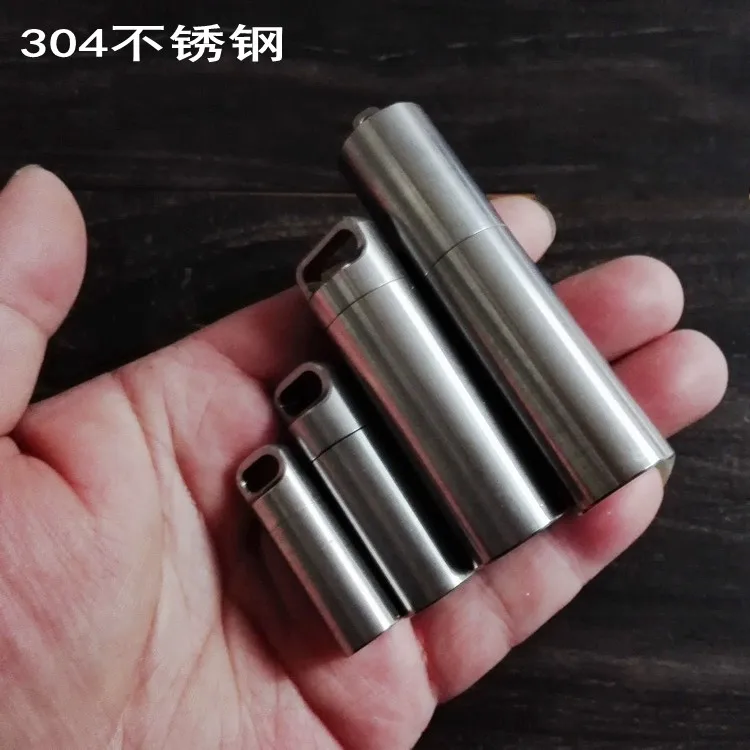 

304 Stainless Steel Sealed Bottle Waterproof CNC Sealed Small Medicine Box Storage bottle