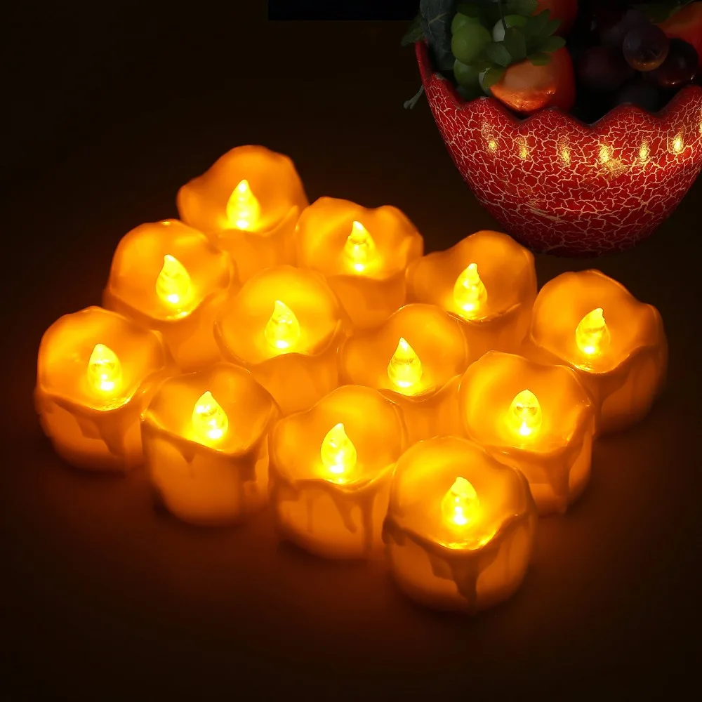 12PCS Flameless LED Candles Tea Light Battery Powered Creative Light For Home Wedding Birthday Party Decoration Lighting Lamps