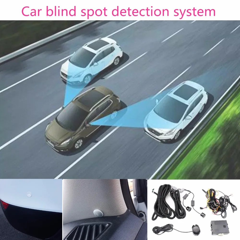 

Car Blind Spot Monitoring System Ultrasonic Sensor Assist Lane Changing Tool Blind Spot Mirror Radar Detection w alarm+ led