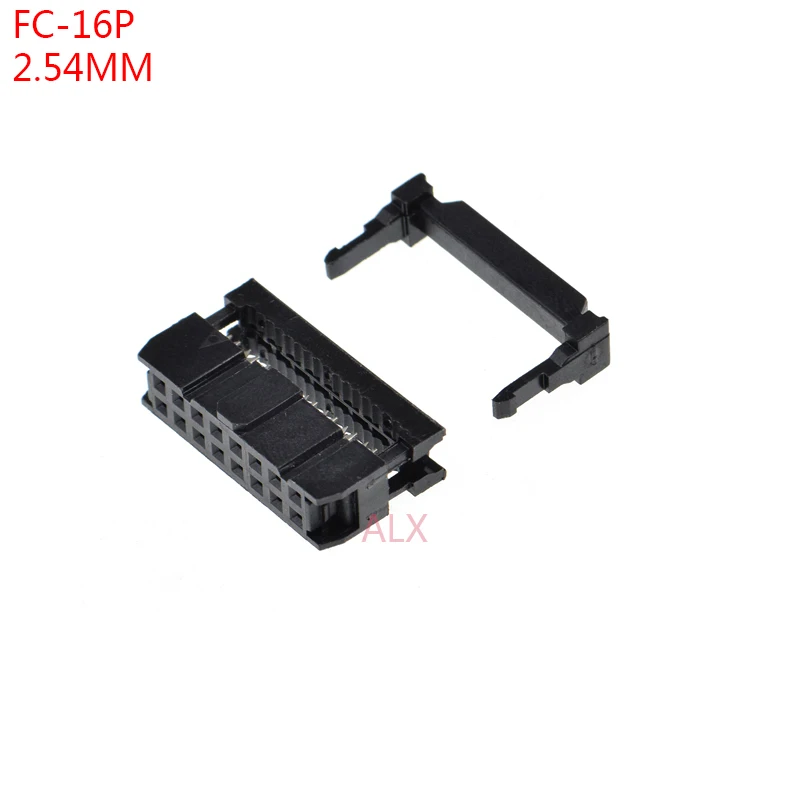 10PCS FC-16p IDC SOCKET pitch 2.54MM JTAG ISP PLUG CONNECTOR DOUBLE ROW FEMALE 2x8PIN 16PIN FC 16p FOR IDC BOX HEADER for cable