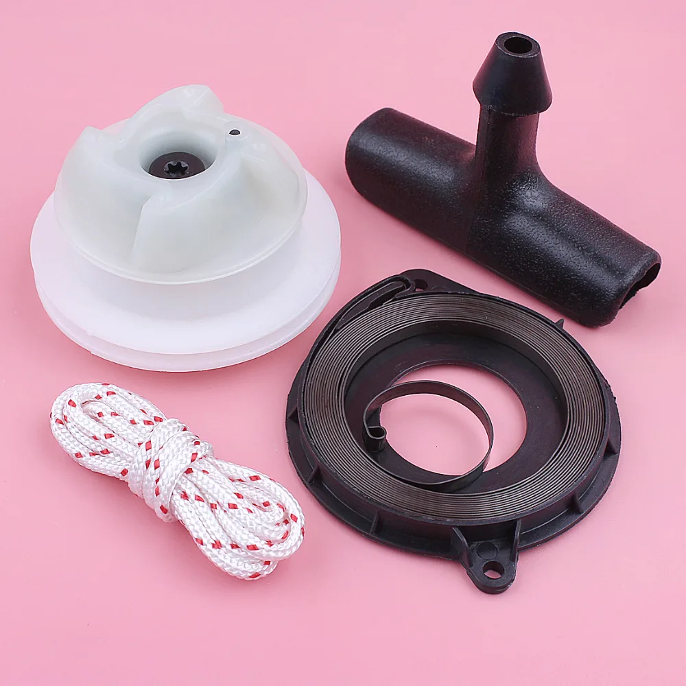 Kit fune con impugnatura a molla per puleggia di avviamento a strappo per Husqvarna 435 440 445 445E 450E strumento da giardino per motosega sostituire il pezzo di ricambio