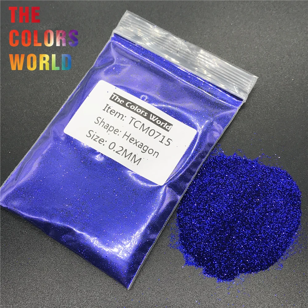 TCM0715 Dark Blue Color Metallic Luster Hexagon Shape Nail Glitter Nail Art Decoration Makeup Nail Gel Henna Tattoo Handwork DIY