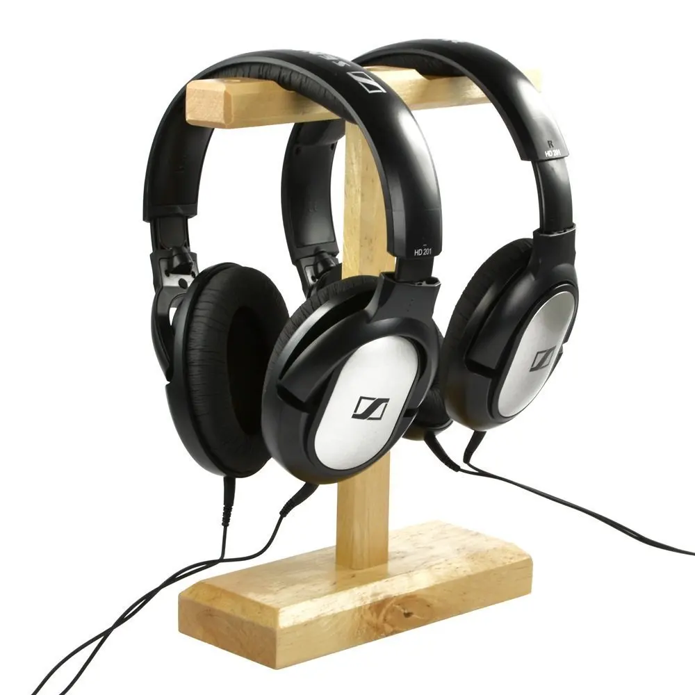 Wood Dual Headphones Stand holder for Bose QC15 QC25 Sony MDR-XB500 Shure Ultimate Ears Koss PortaPro JVC Philips Skullycandy