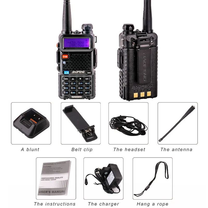 Imagem -06 - Baofeng-walkie Talkie de Longa Distância 10km Mini Rádio Ham cb Profissional para Interfones Transceptor hf