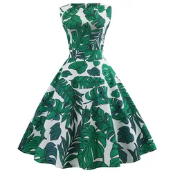 Retro White Poker Print Summer Dress Women Vintage Dress 50s 60s Polka Dot Pin Up Rockabilly Dress  Robe