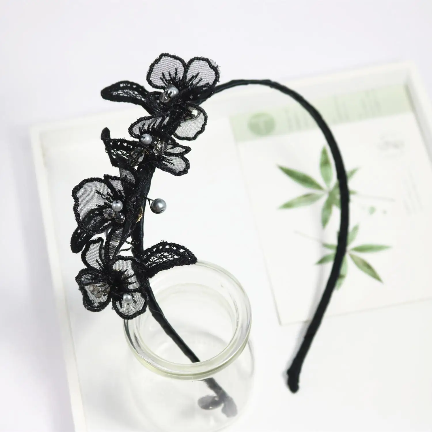 Crystal Embroidered Hairpin Lace Flower Embroidery Hairbands Korean Hair Accessories Bridal Hair Accessories Hair Pins