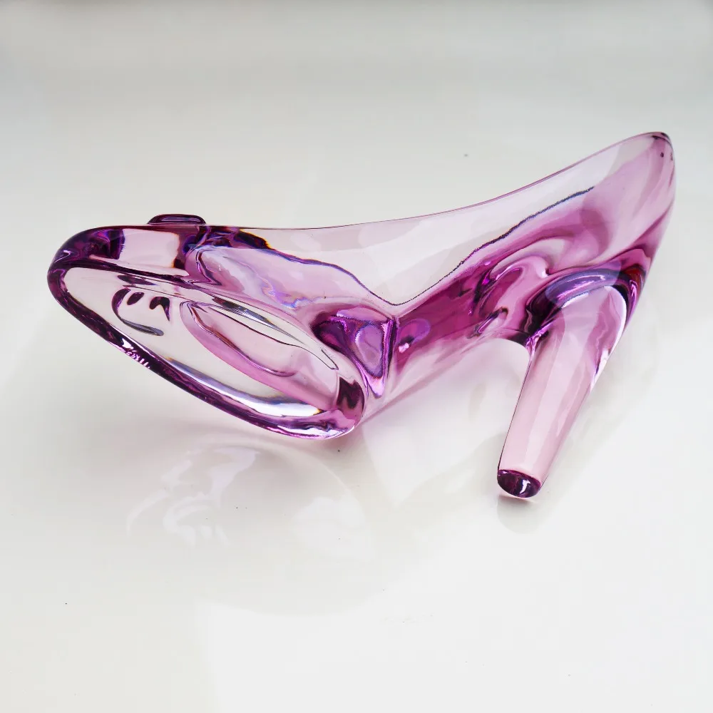 Crystal shoes glass slipper birthday gift home decor Cinderella High-heeled shoes Wedding shoes figurines miniatures ornament image 5