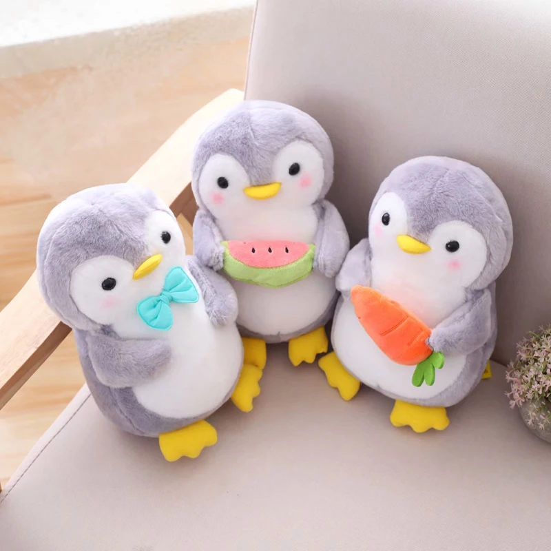 25-45cm Friut-Hugging Penguin Pluszowe miękkie wypchane zabawki dla dzieci Wystrój pokoju dziecięcego Prezenty urodzinowe
