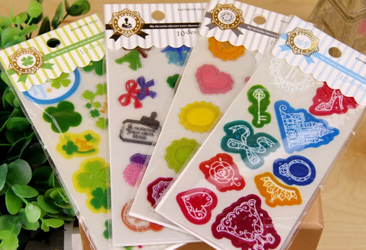 DIY Photo Album Scrapbooking Flower  PVC Sticker  Transparent  Decoration Stickers Daiary book 6sheets /set  4set /Lot