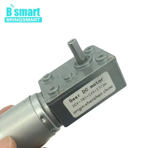 Bringsmart Small Electric Motor JGY385 24V Worm Gear Motor Dc 24Volt With Self-lock Gearbox Mini Reduction Motor DIY Customized
