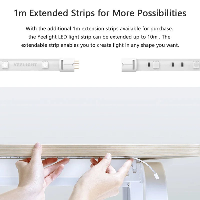 Yeelight Smart Light Strip PLUS 1m Extendable LED RGB Color Strip Lights Work Alexa Google Assistant smart Home Automation