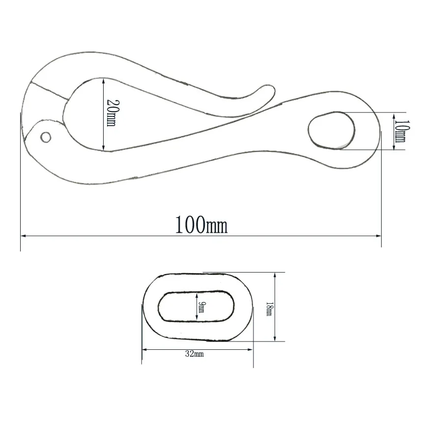 Stainless Quick Release Eye Pelican Shackle Locked Rectangle Ring folding Pelican Shackle Marine Boat 5pcs 100mm