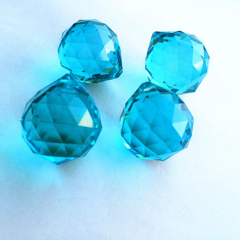 30mm 94pcs/lot Aqua Glass Hanging Pendants For Chandeliers Crystal Chandelier Parts Drop Prisms Faceted Ball