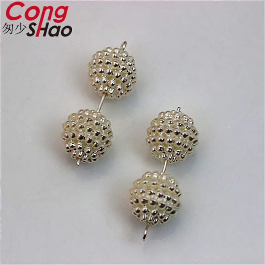 Cong Shao 10/11/12/14/19mm Bayberry Ball Hole Beads ABS Shamballa Charm Garment Beads For DIY Bracelet beads Accessories YB176