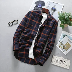 Camisa masculina de botão manga longa, vestido Oxford sólido com bolso no peito esquerdo, tops casuais com ajuste regular, alta qualidade