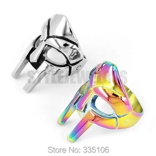 Fashion Warrior Spartacus Mask Ring Stainless Steel Punk Biker Men Jewelry Wholesale SWR0562A