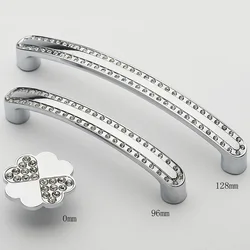 Modern Crystal Glass Diamond Furniture Hardware Handles Drawer Wardrobe Knob Kitchen Cabinets Cupboard Dresser Pull Door Handle