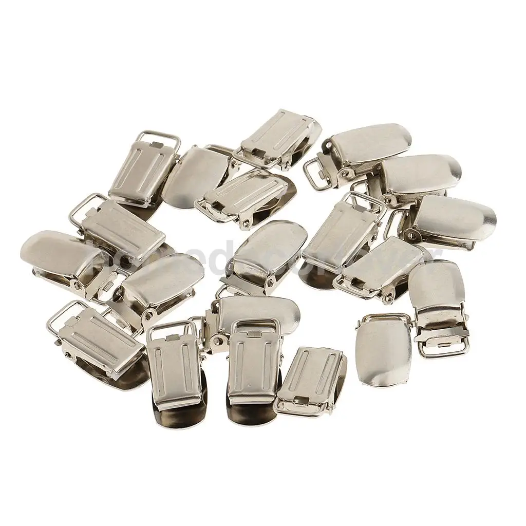 20 Pieces Metal Paci Pacifier Suspender Clips Holder For Crafts 1.5x3cm