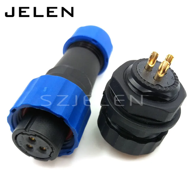 SD16 Waterproof Connector 2 3 4 5 6 7 9pin socket(Male) and plug(female) IP68, SP16 LED panel mount automotive connector