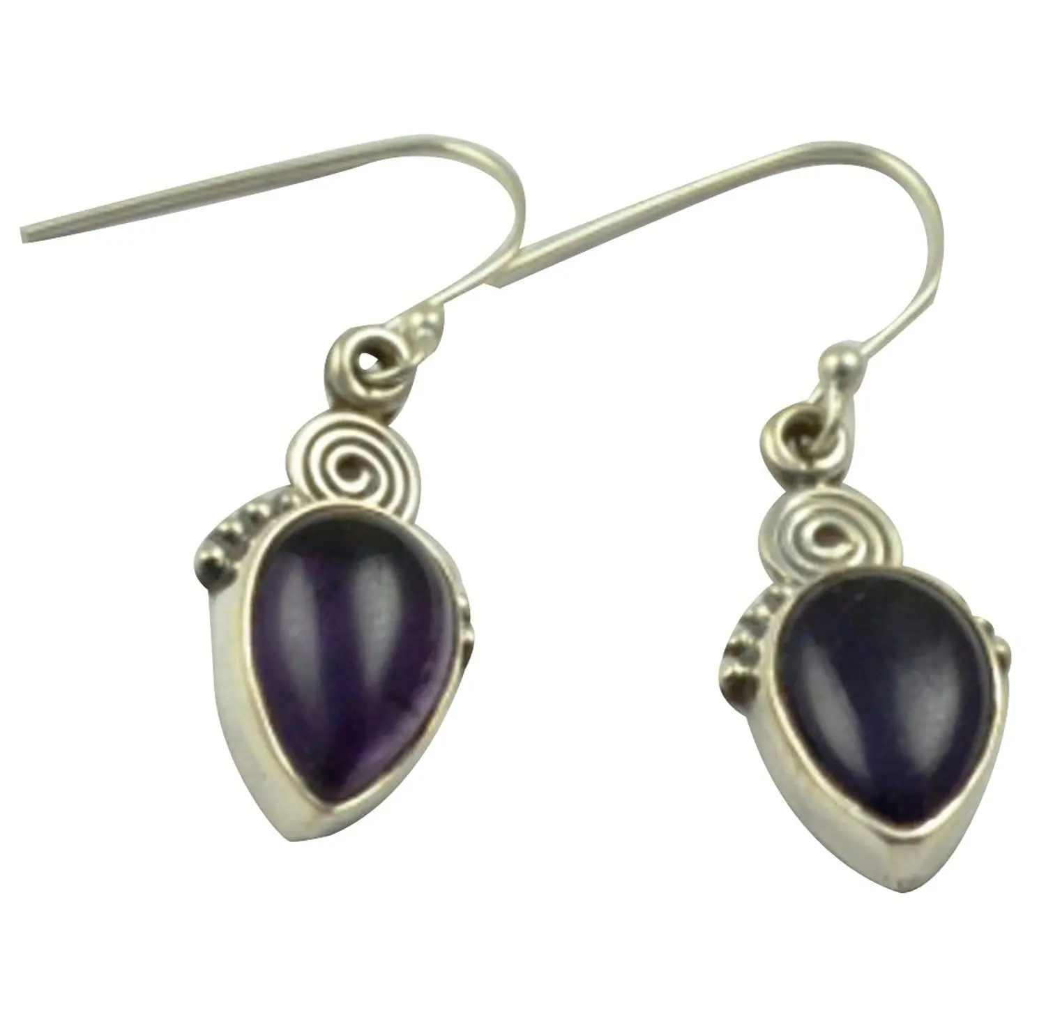 

Genuine Amethyst EARRINGS 925 Sterling Silver, 34.7mm, AE2401