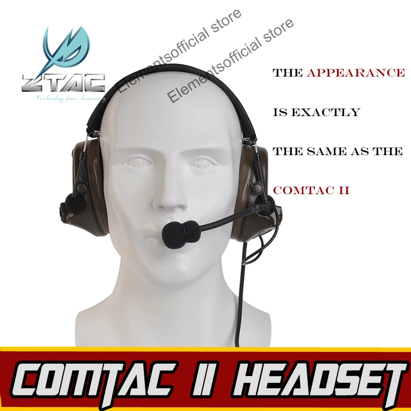 Z-TAC Tactical Comtac II Headset Z-tactical Softair Airsoft Gun ipsc Kenwood PTT Hunting Arsoft Headphone Earphone For Shooting