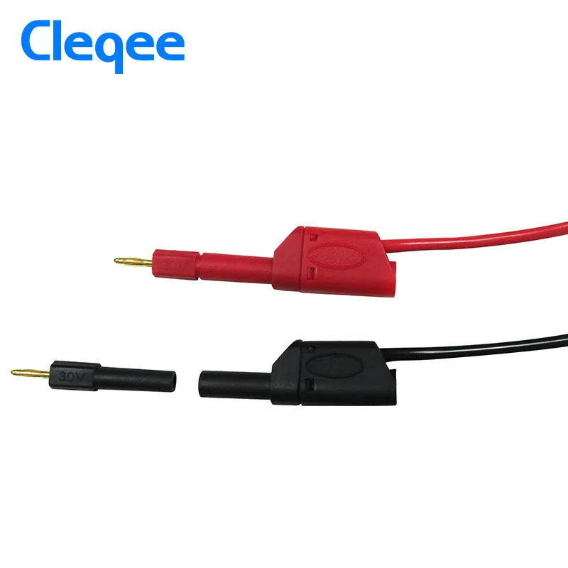 Cleqee P7020 2pcs/Set 2mm Male to 4mm Female Banana Plug Jack for Speaker Test Probes Converter Connectors Accessories 30V 10A