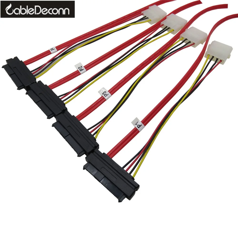 3Ware red  SFF 8087 Mini SAS to SFF 8482 x4 Fanout SAS Cable 1M