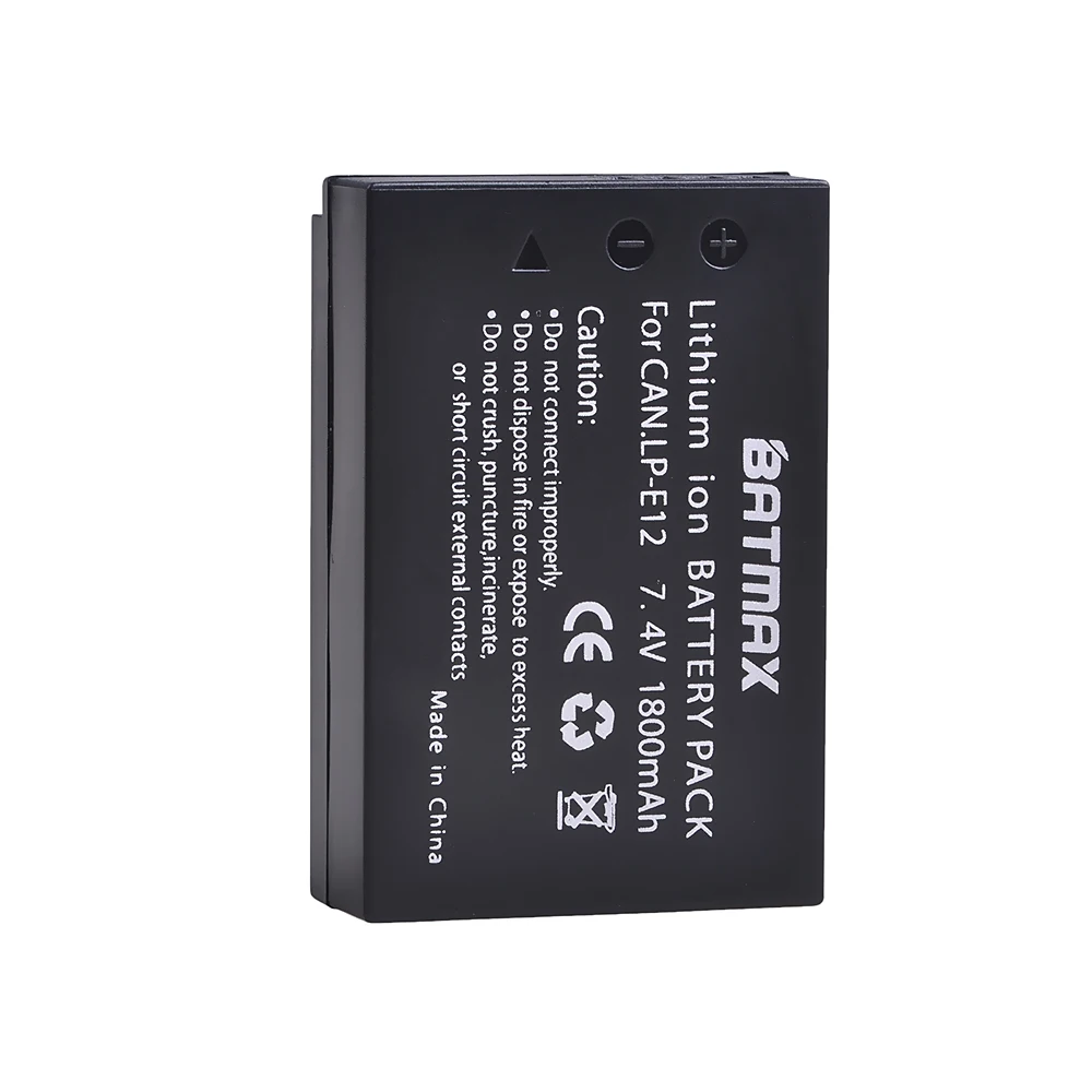 1800mAh LP-E12 LPE12 LP E12 Camera Battery AKKU for Canon M 100D Kiss X7 Rebel SL1 EOS M10 EOS M50 DSLR Cameras