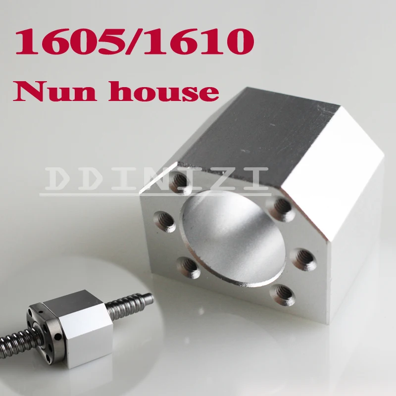 1pcs SFU1605 SFU1610 Ballscrew Nut Housing Aluminium Mounting Bracket For CNC Ballscrew Ballnut