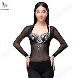 Plus Size 1 Piece Belly Dancing Dancewear Long Sleeves Bellydance Accessories Women Bodysuit Bottoming Shirt Belly Dance Tops