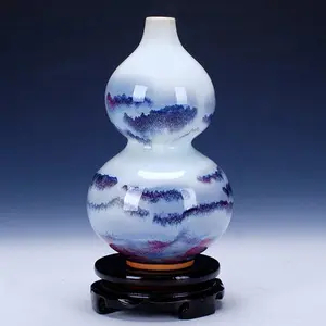 Изысканная Китайская античная цветная фарфоровая ваза ручной работы в форме тыквы с благоприятным орнаментом