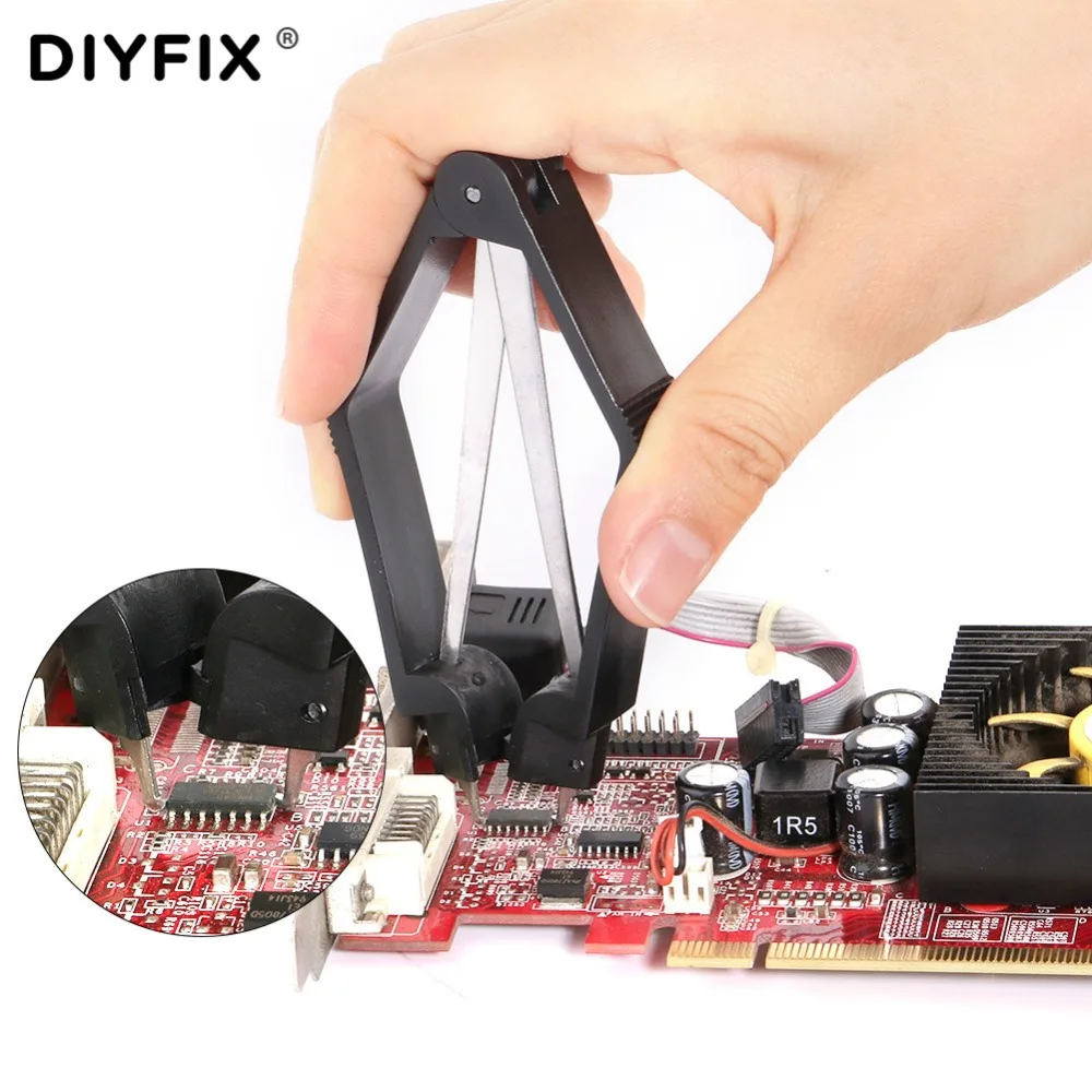 DIYFIX IC/CPU ROM SMD Chip PLCC, alicates de protección, Extractor de placa de circuito BIOS, máquina de eliminación, herramienta de mano, recogedor de Clip de reparación