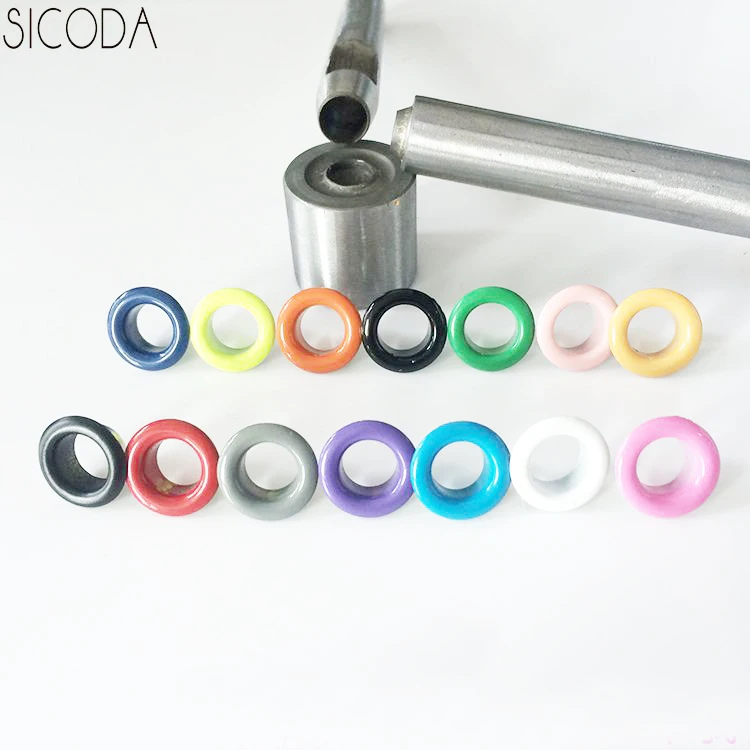 SICODA color mixed 100pcs+tool diy sewing kits Metal Eyelets with tools Buckle garment accessories Shoelaces eye Metal