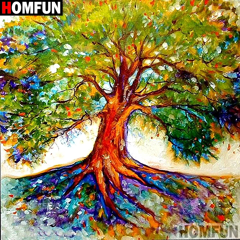 

HOMFUN Full Square/Round Drill 5D DIY Diamond Painting "Color tree" Embroidery Cross Stitch 3D Home Decor A10602