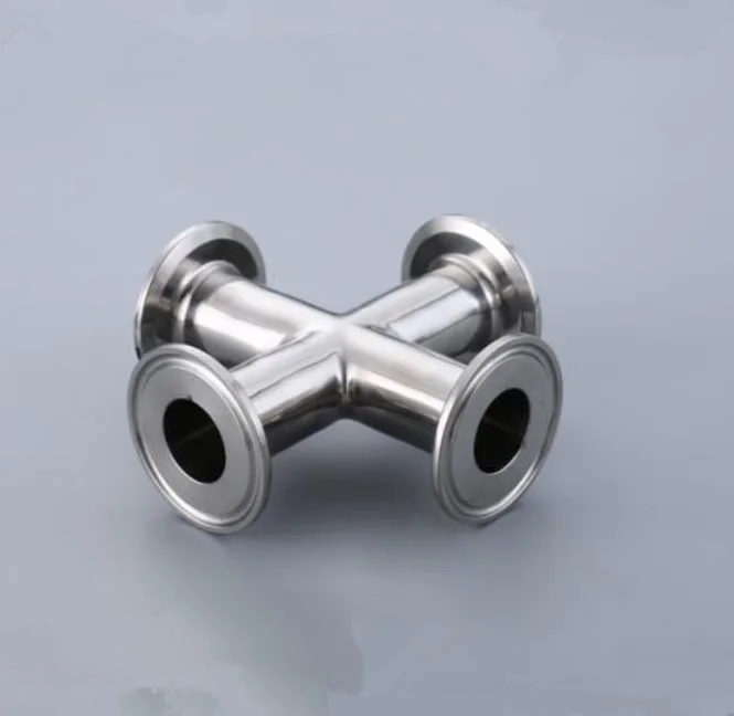 2.5'' 63mm Tri Clamp Cross 4 Way Pipe Fitting SS 304 Stainless Steel